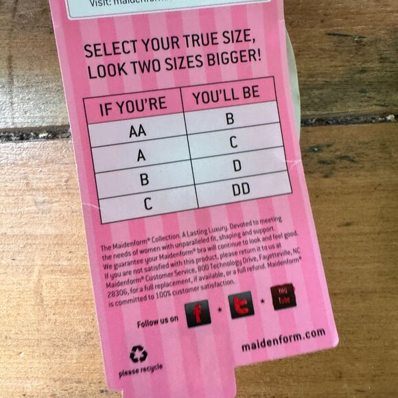 Vintage Maidenform Leopard Print  Extreme Push-Up Bra Size 34B New - Picture 5 of 5